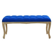 Johanna Button Tufted Rubberwood Ottoman Bench